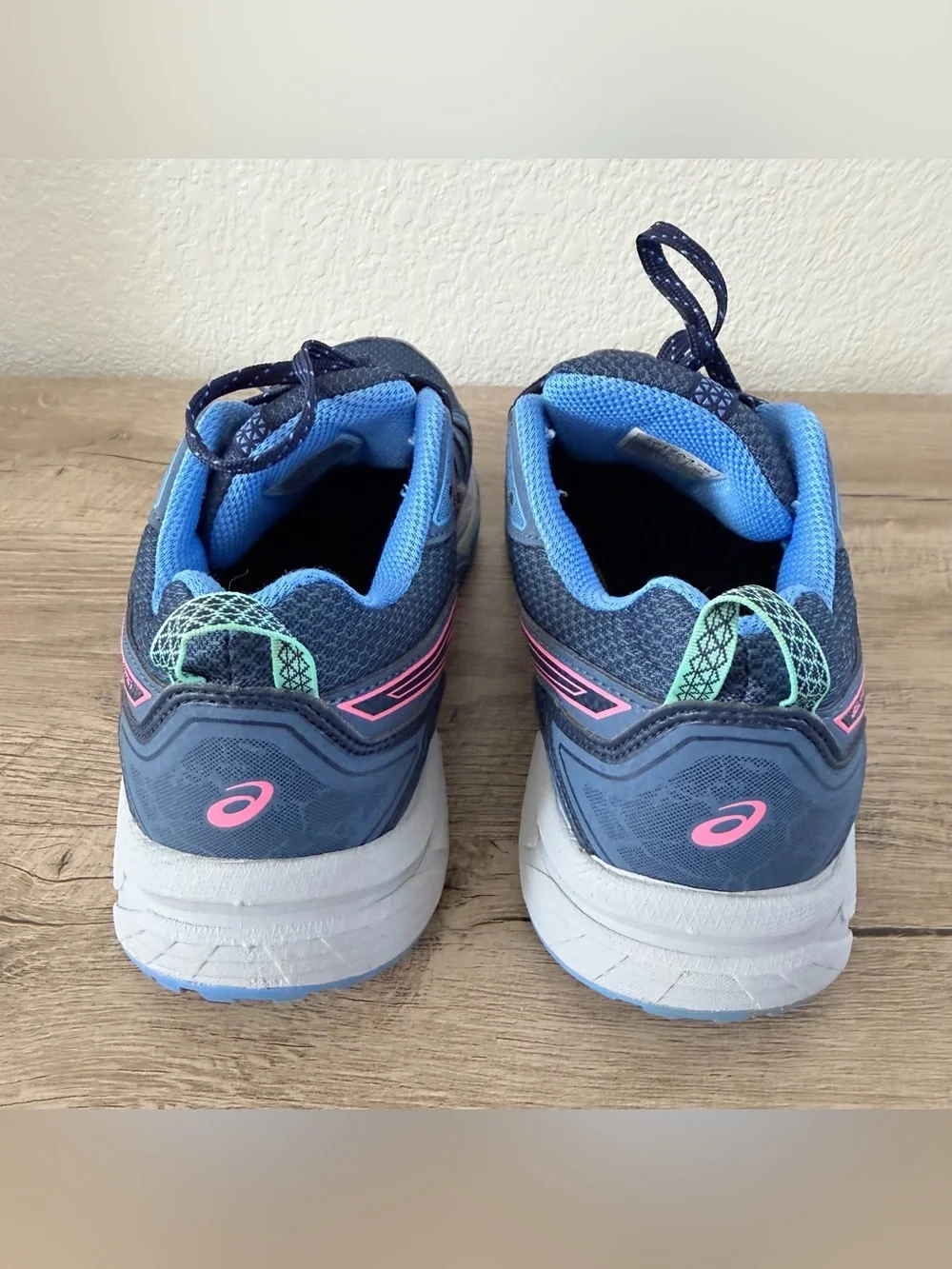 Asics Gel Venture 7 Blue Pink Running Shoes Athletic Sneakers Lace Up Womens 7.5